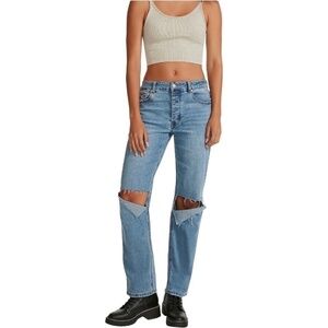 MADDEN GIRL 90’s Cut Out Wide Leg High Rise Mom Jeans Relaxed Fit US Sz 31